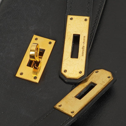 Hermès Kelly 32 Sellier Schwarz Box Kalbsleder Gold Hardware, 1979