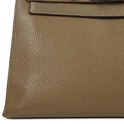 Hermes Kelly 32 Sellier Étoupe Ziegenleder Mysore Palladium Beschläge, 2006