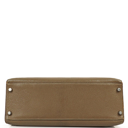 Hermes Kelly 32 Sellier Étoupe Ziegenleder Mysore Palladium Beschläge, 2006