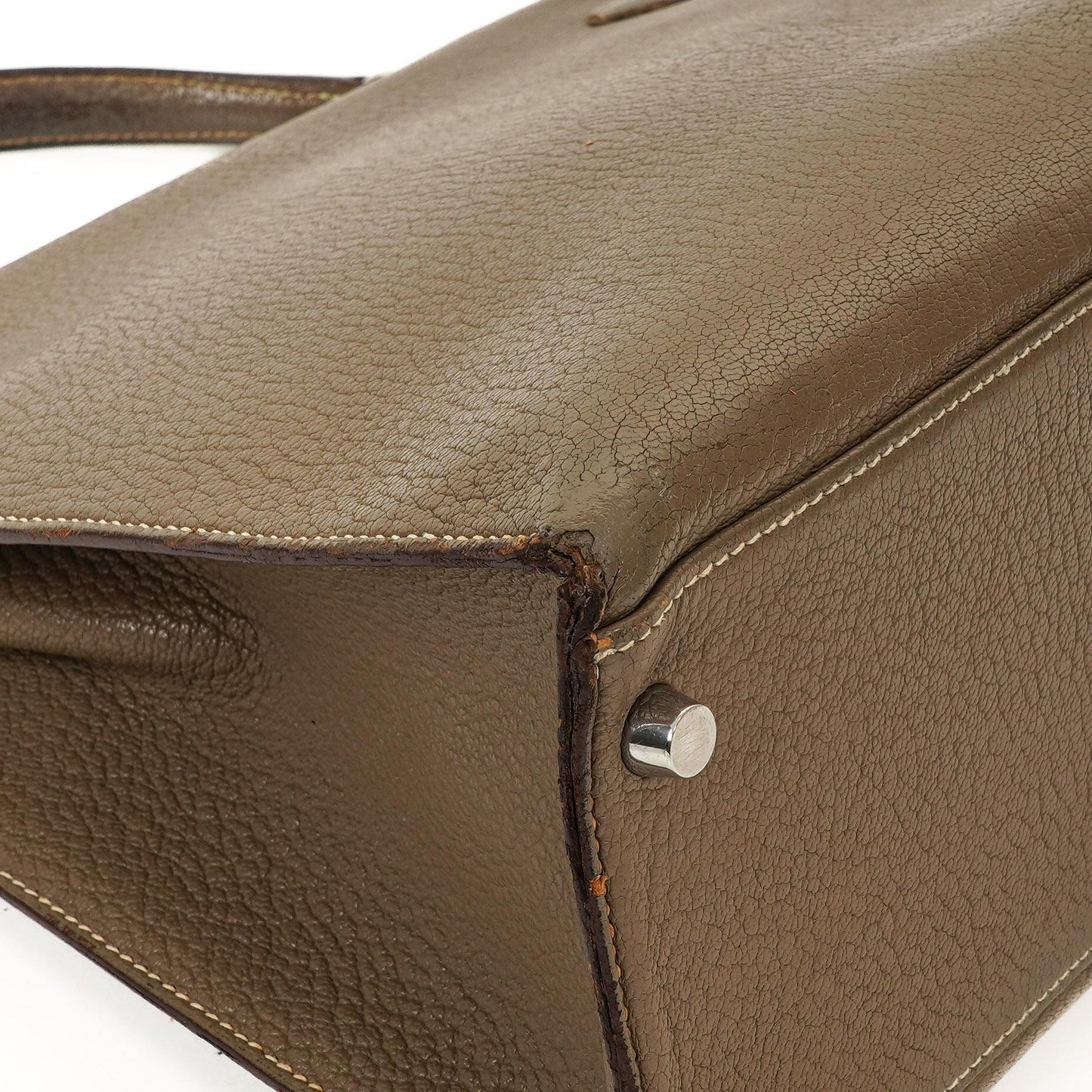 Hermes Kelly 32 Sellier Étoupe Ziegenleder Mysore Palladium Beschläge, 2006