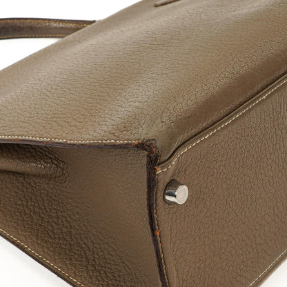 Hermes Kelly 32 Sellier Étoupe Ziegenleder Mysore Palladium Beschläge, 2006