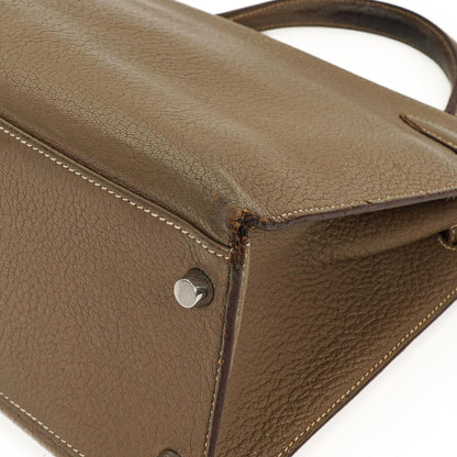 Hermes Kelly 32 Sellier Étoupe Ziegenleder Mysore Palladium Beschläge, 2006