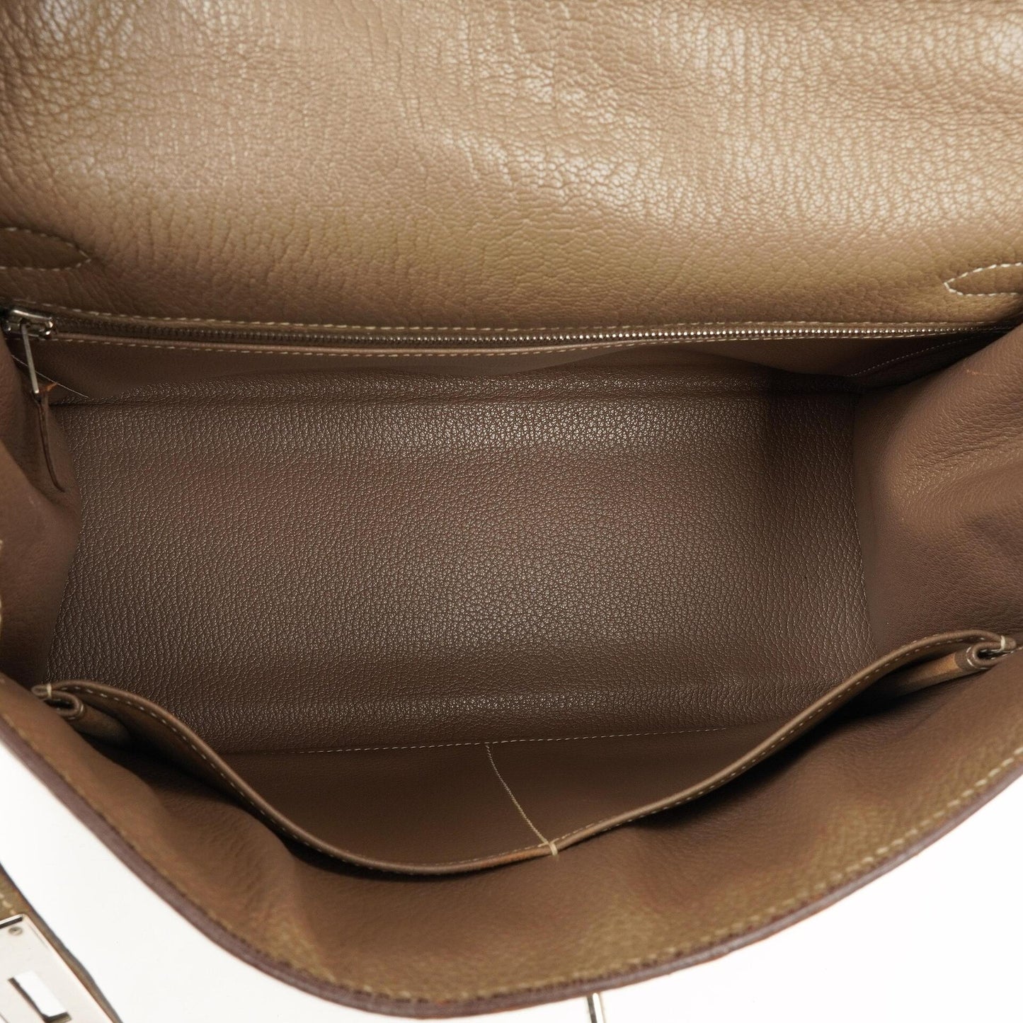 Hermes Kelly 32 Sellier Étoupe Ziegenleder Mysore Palladium Beschläge, 2006
