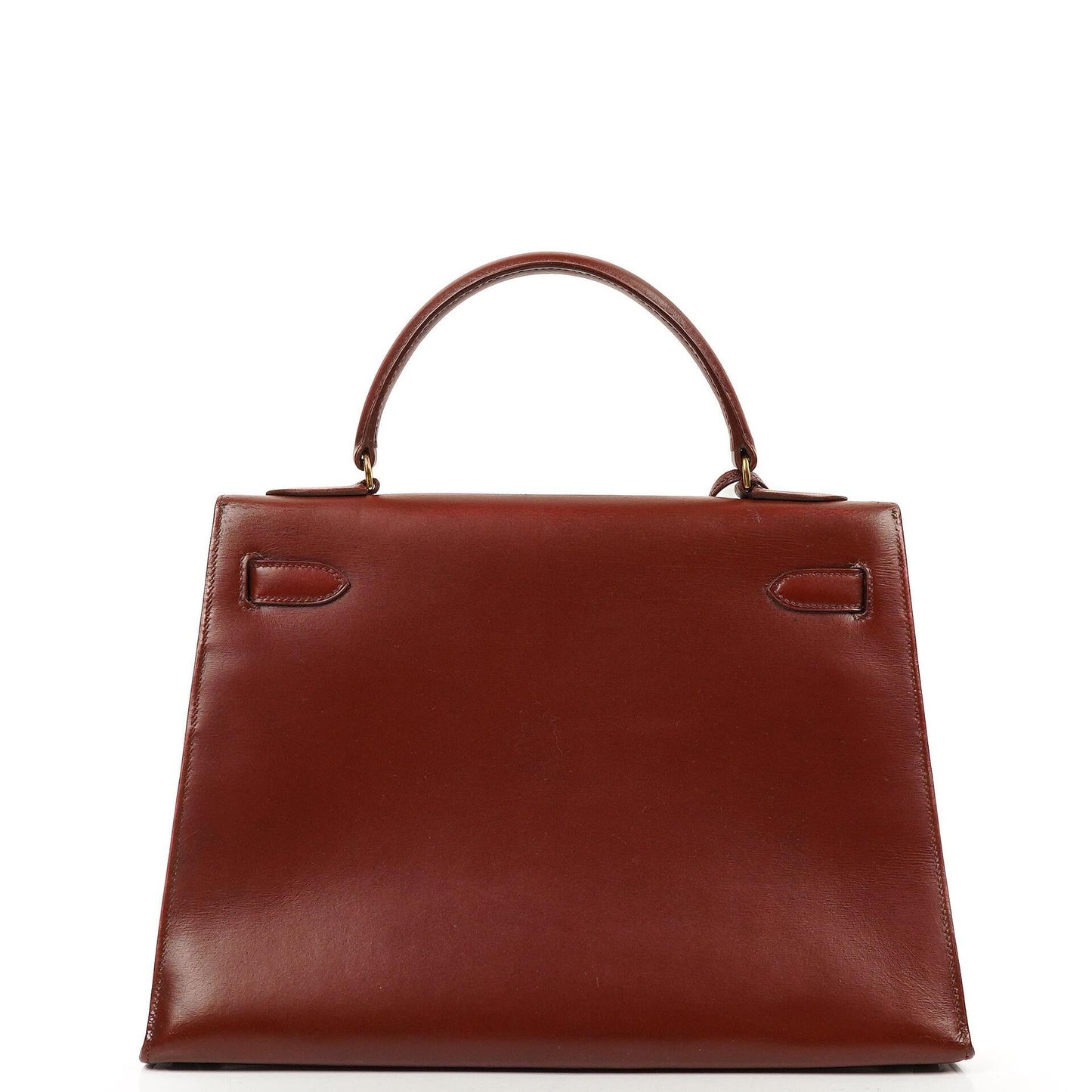 Hermès Kelly 32 Sellier Rouge H Box Kalbsleder Gold Hardware, 1983