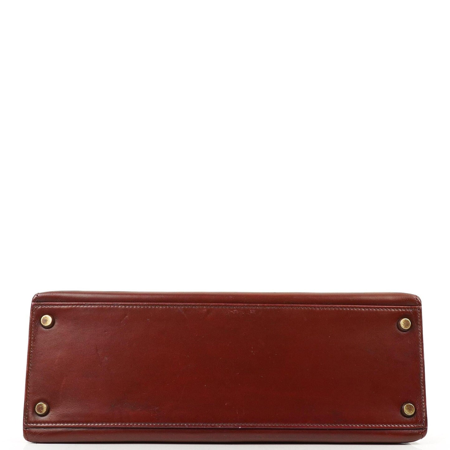 Hermès Kelly 32 Sellier Rouge H Box Kalbsleder Gold Hardware, 1983