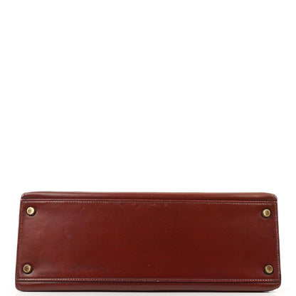 Hermès Kelly 32 Sellier Rouge H Box Kalbsleder Gold Hardware, 1983