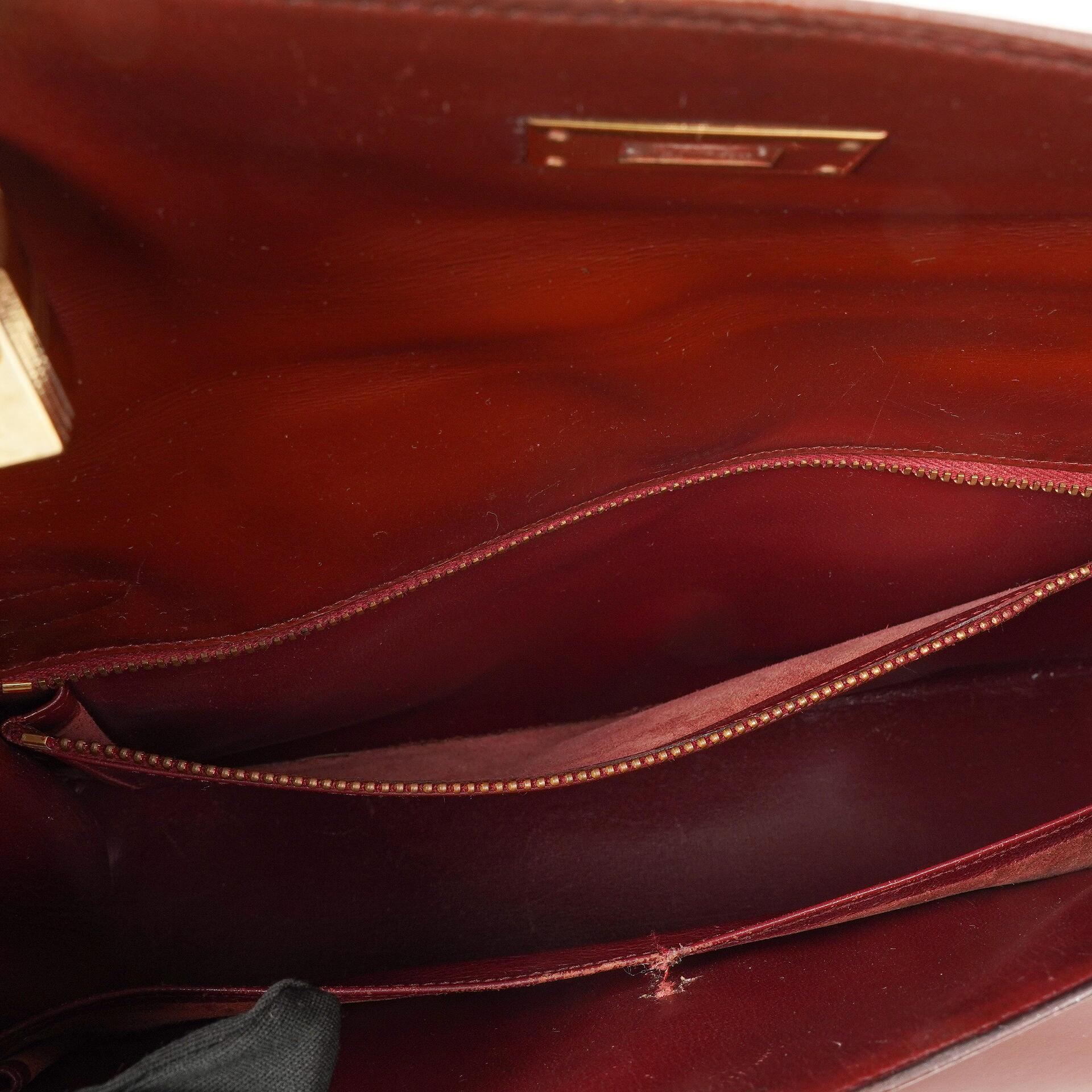 Hermès Kelly 32 Sellier Rouge H Box Kalbsleder Gold Hardware, 1983