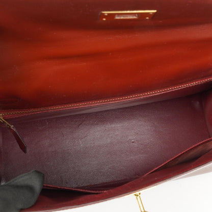 Hermès Kelly 32 Sellier Rouge H Box Kalbsleder Gold Hardware, 1983