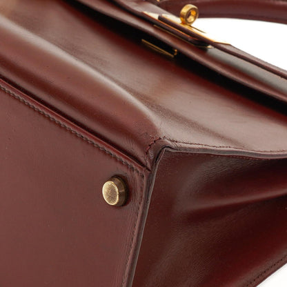 Hermès Kelly 32 Sellier Rouge H Box Kalbsleder Gold Hardware, 1983