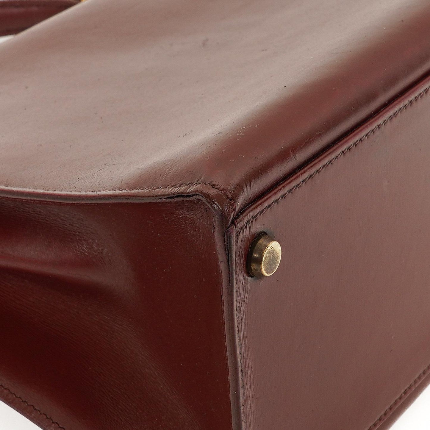Hermès Kelly 32 Sellier Rouge H Box Kalbsleder Gold Hardware, 1983