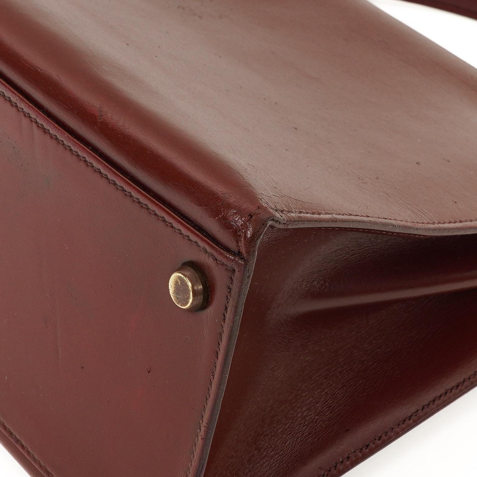 Hermès Kelly 32 Sellier Rouge H Box Kalbsleder Gold Hardware, 1983