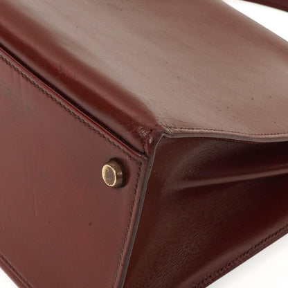 Hermès Kelly 32 Sellier Rouge H Box Kalbsleder Gold Hardware, 1983