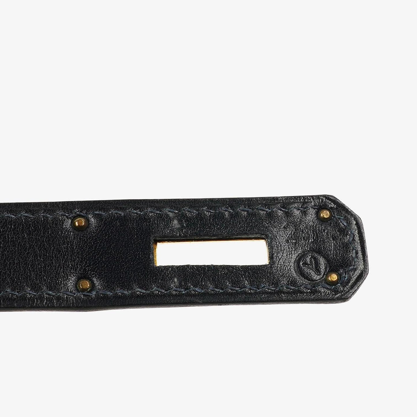 Hermès Kelly 32 Sellier Vintage Bleu Marine Box Kalb mit Goldbeschlägen 1995