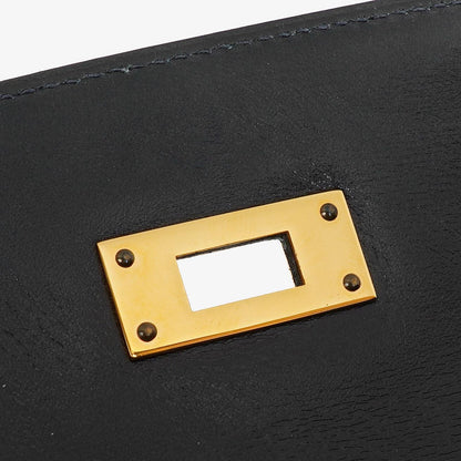 Hermès Kelly 32 Sellier Vintage Bleu Marine Box Kalb mit Goldbeschlägen 1995