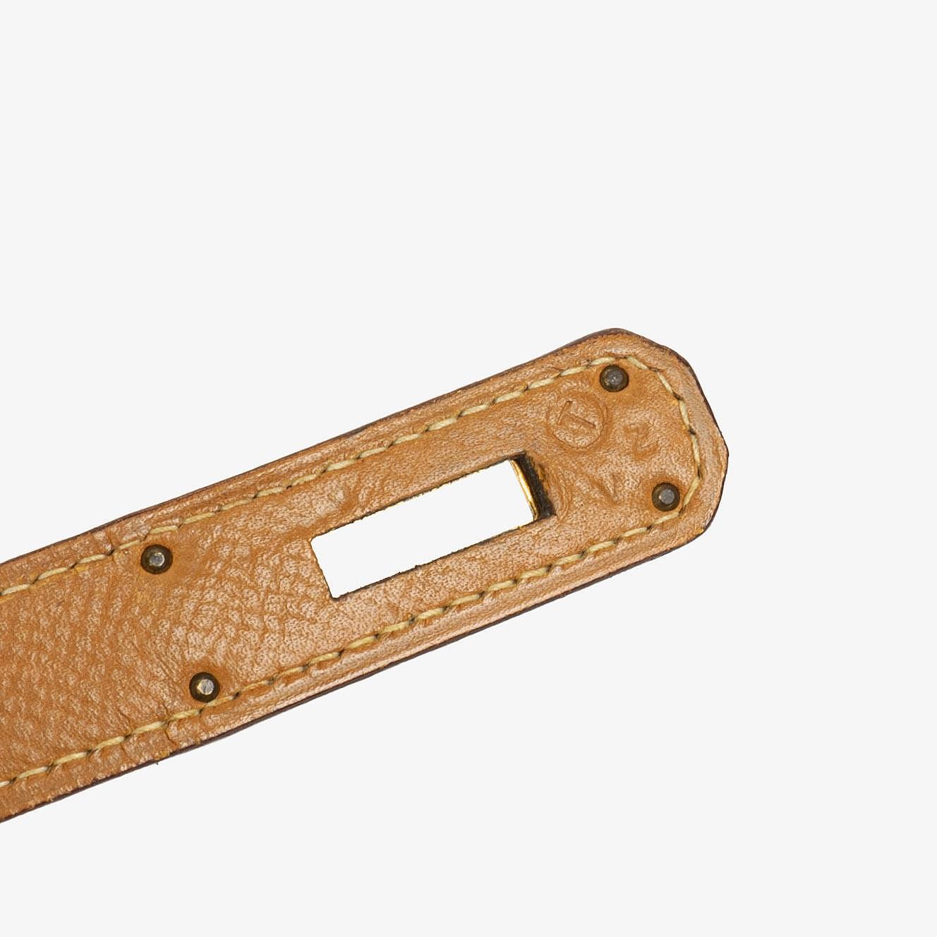 Hermès Kelly 32 Sellier Vintage aus Gold Courchevel Leder mit Gold Hardware, 1990