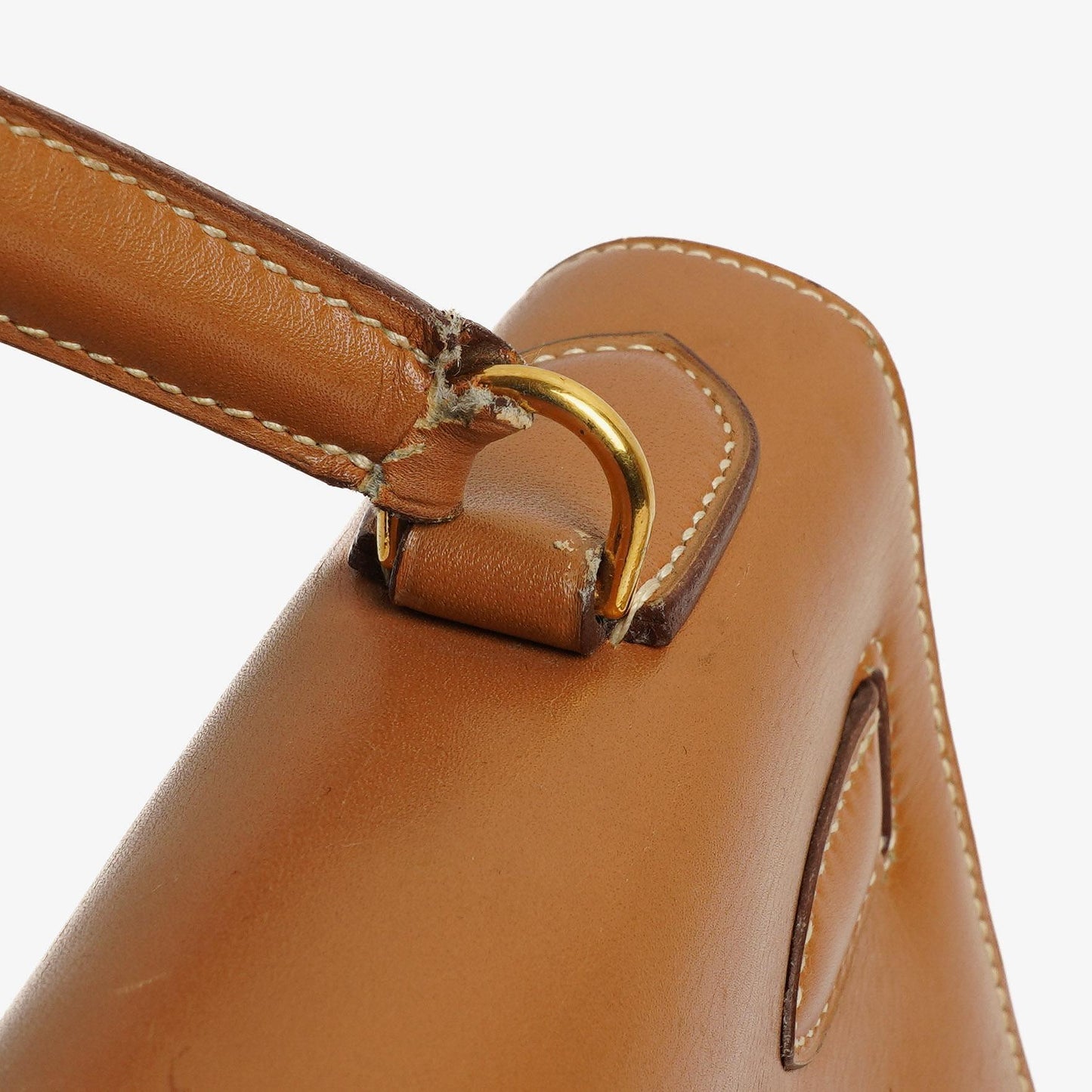 Hermès Kelly 32 Sellier Vintage in Natur Chamonix mit Goldbeschlägen, 1977