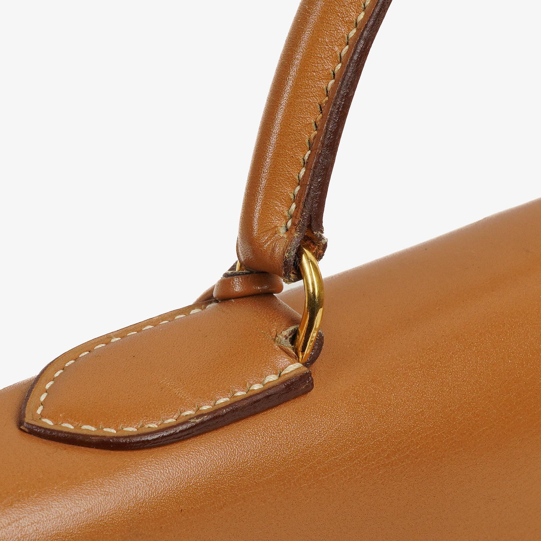 Hermès Kelly 32 Sellier Vintage in Natur Chamonix mit Goldbeschlägen, 1977