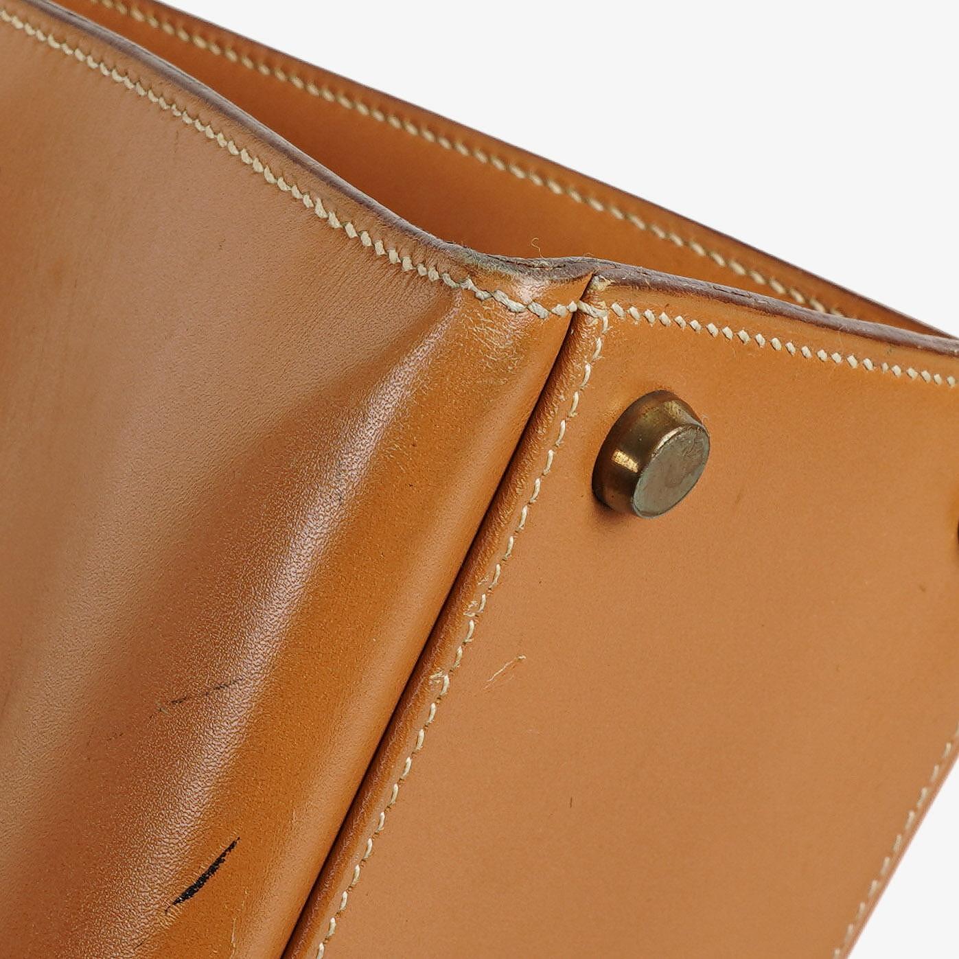 Hermès Kelly 32 Sellier Vintage in Natur Chamonix mit Goldbeschlägen, 1977
