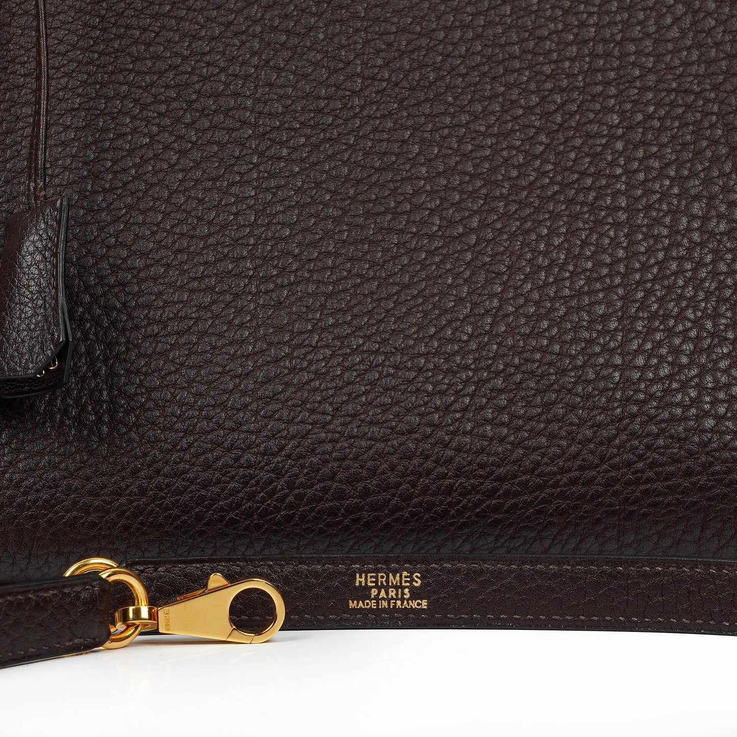 Hermès Kelly 35 Retourne Marron Fonce Fjord Leder mit Goldbeschlägen