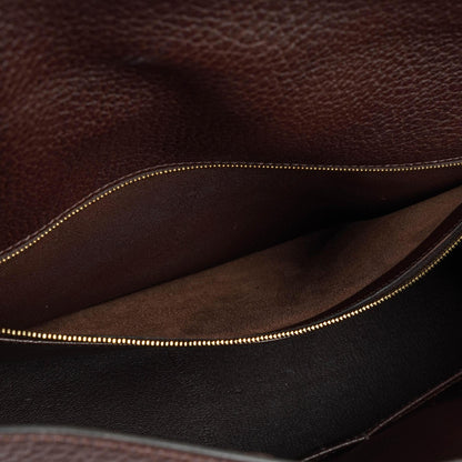 Hermès Kelly 35 Retourne Marron Fonce Fjord Leder mit Goldbeschlägen