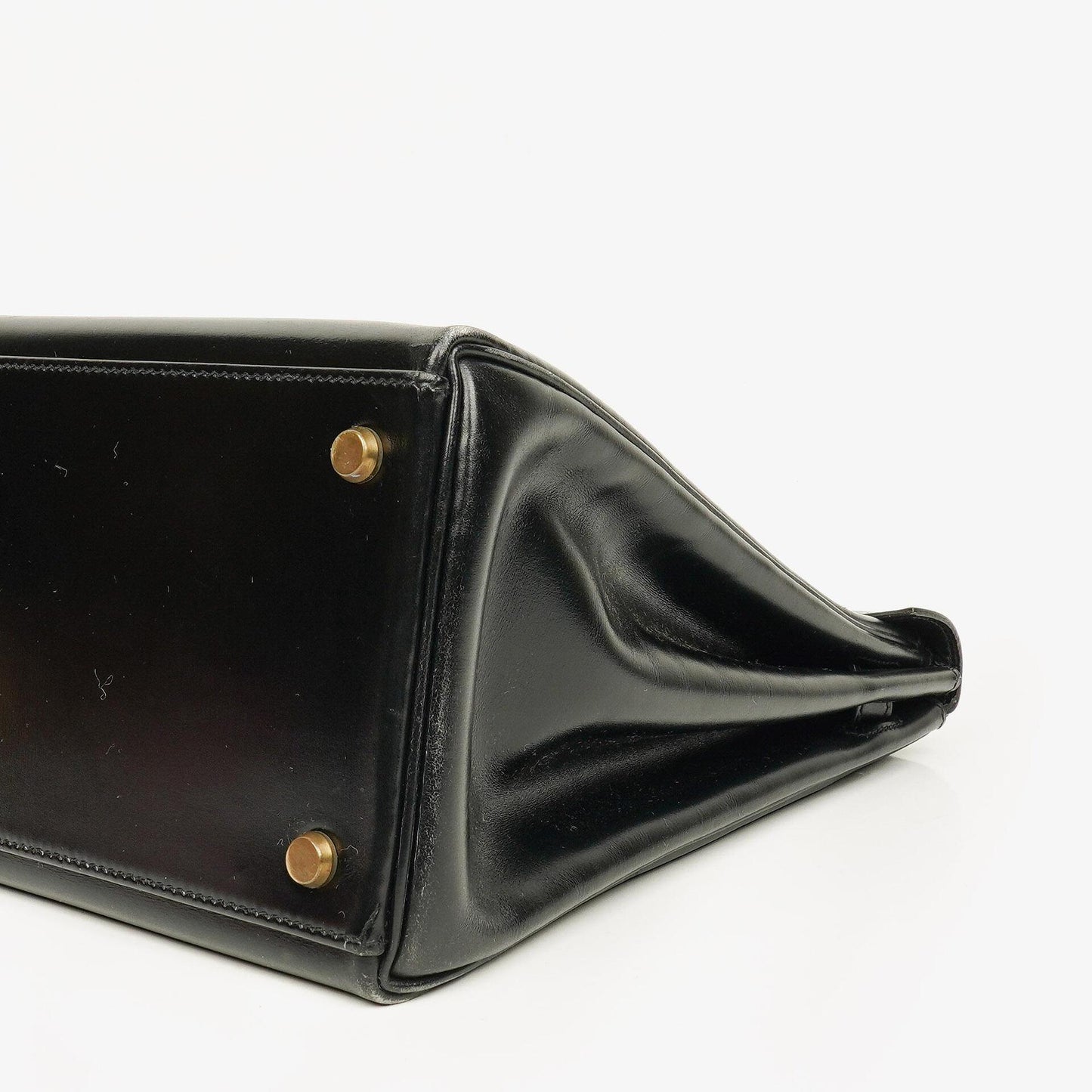 Hermes Kelly 35 Retourne Vintage Schwarzes Boxkalb Goldbeschläge, 1987