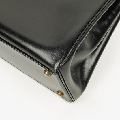 Hermes Kelly 35 Retourne Vintage Schwarzes Boxkalb Goldbeschläge, 1987