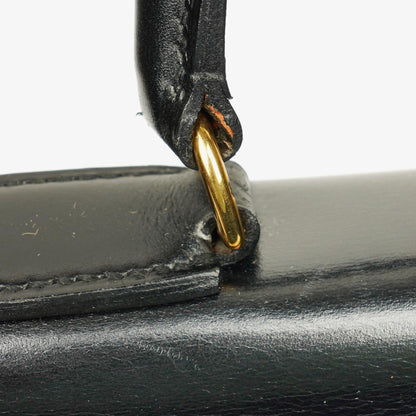 Hermes Kelly 35 Retourne Vintage Schwarzes Boxkalb Goldbeschläge, 1987