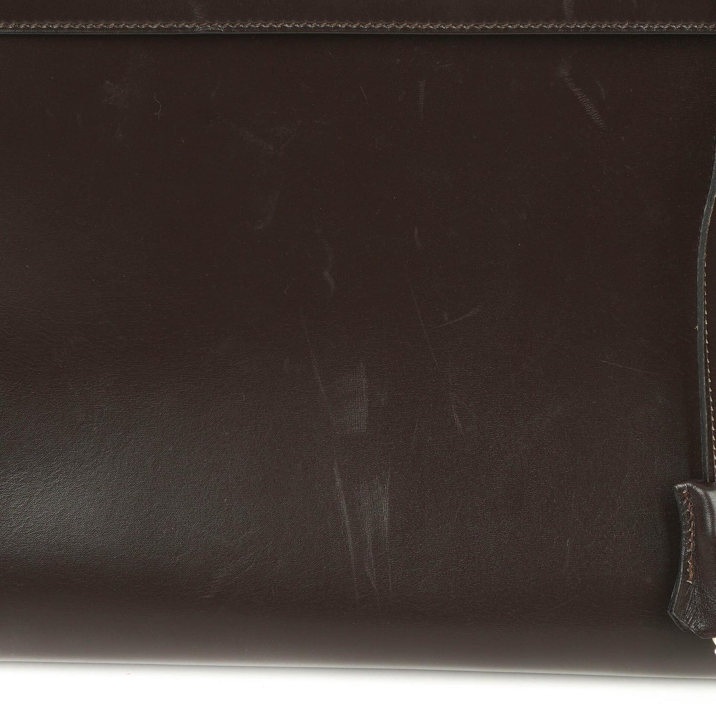 Hermès Kelly 35 Sellier aus braunem Boxkalbsleder und goldfarbener Hardware