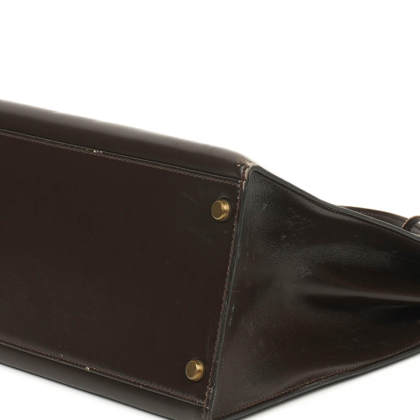 Hermès Kelly 35 Sellier aus braunem Boxkalbsleder und goldfarbener Hardware
