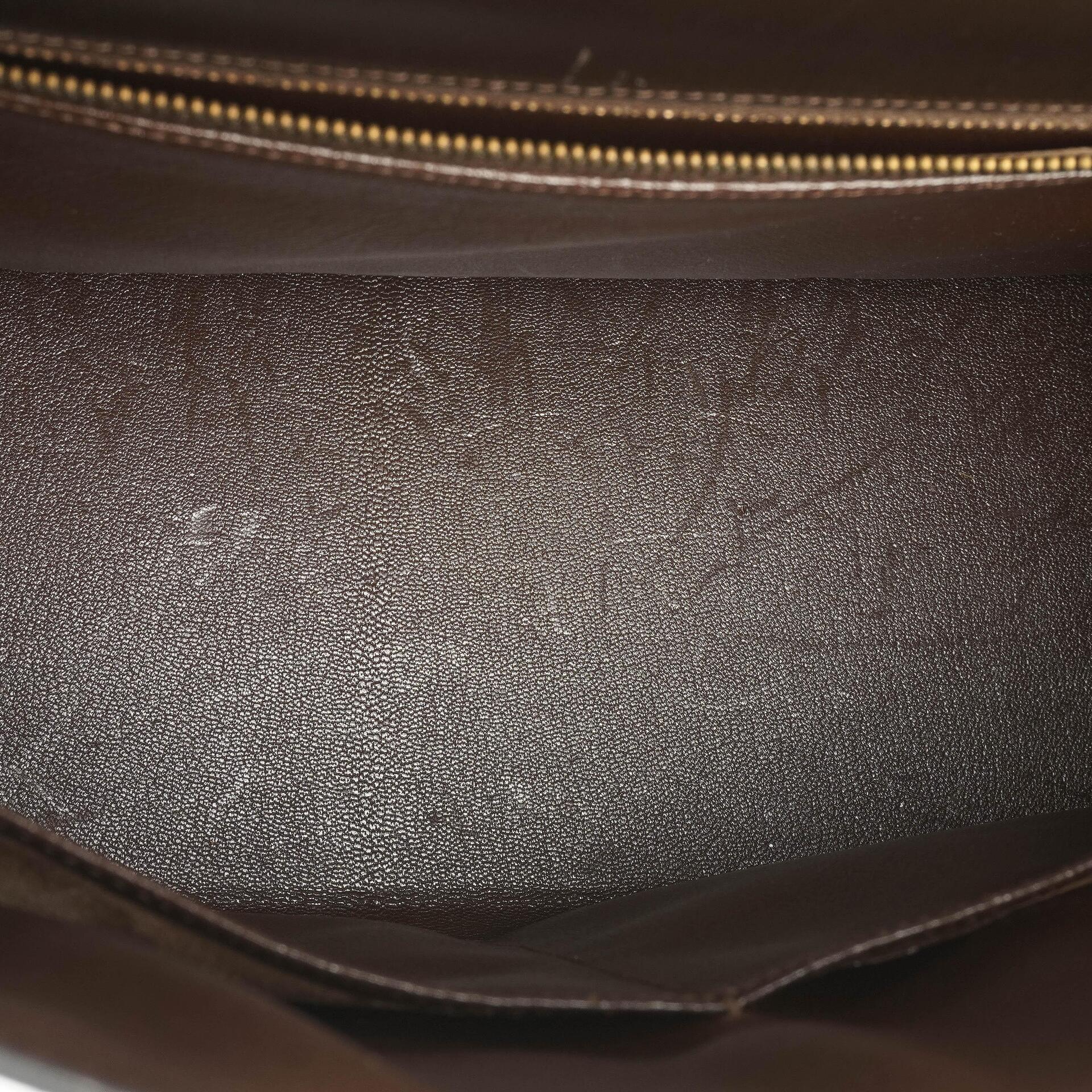 Hermès Kelly 35 Sellier aus braunem Boxkalbsleder und goldfarbener Hardware