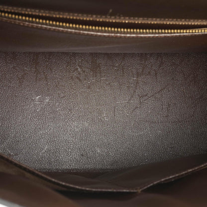 Hermès Kelly 35 Sellier aus braunem Boxkalbsleder und goldfarbener Hardware