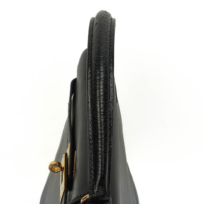 Hermes Kelly 35 Sellier Vintage Schwarzes Boxkalbsleder mit Goldbeschlägen, 1977