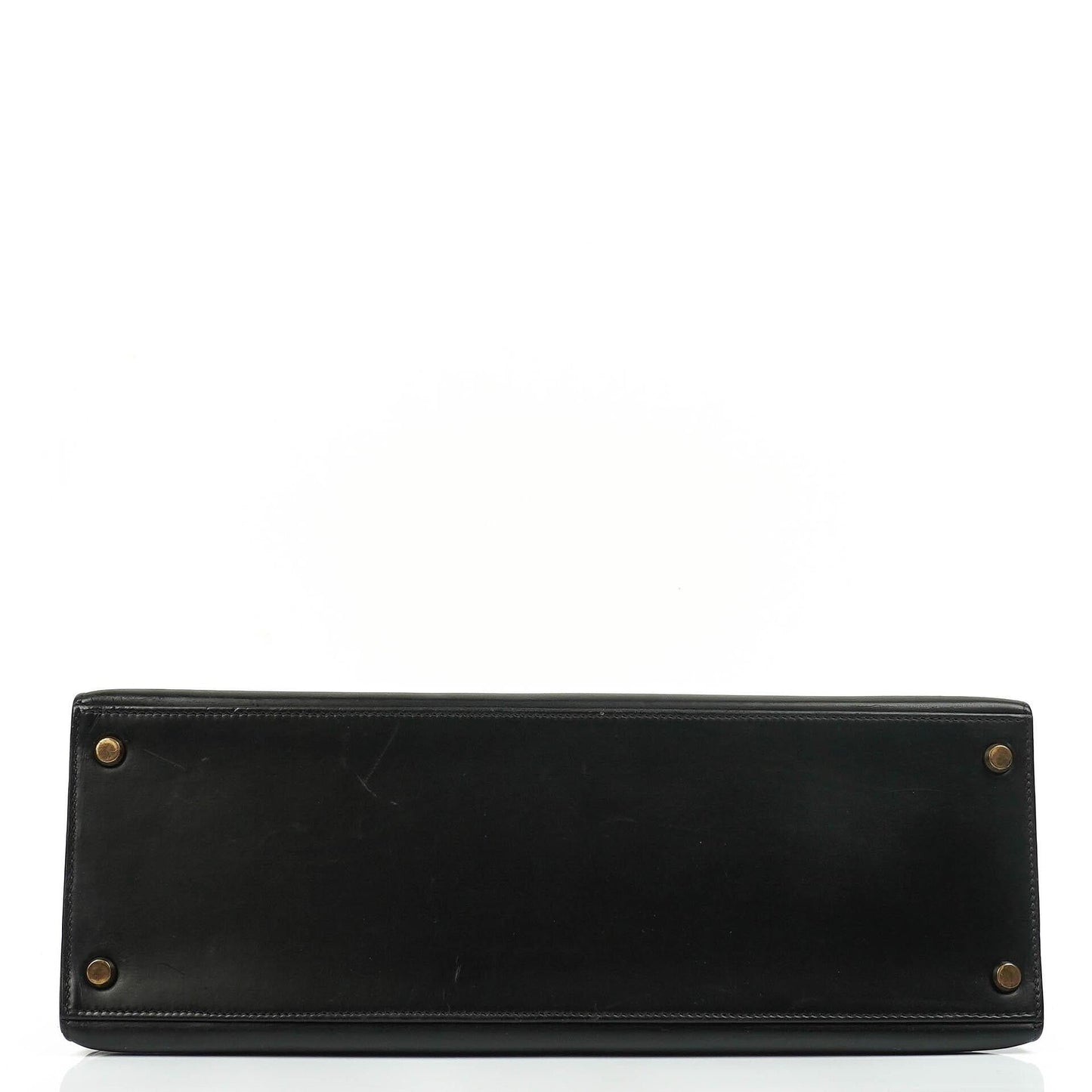 Hermes Kelly 35 Sellier Vintage Schwarzes Boxkalbsleder mit Goldbeschlägen, 1977