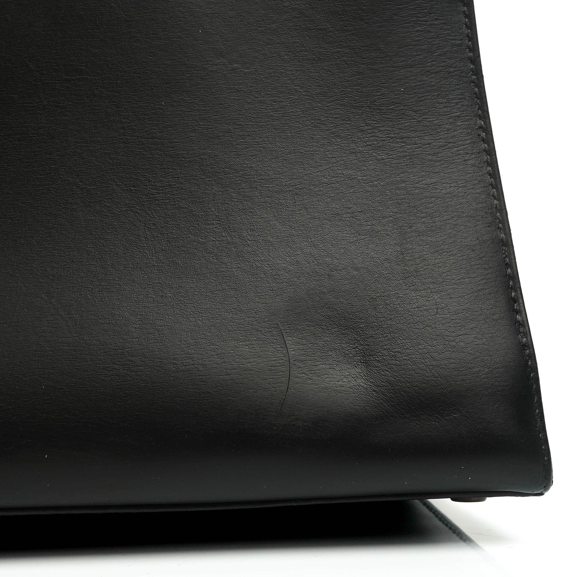 Hermes Kelly 35 Sellier Vintage Schwarzes Boxkalbsleder mit Goldbeschlägen, 1977
