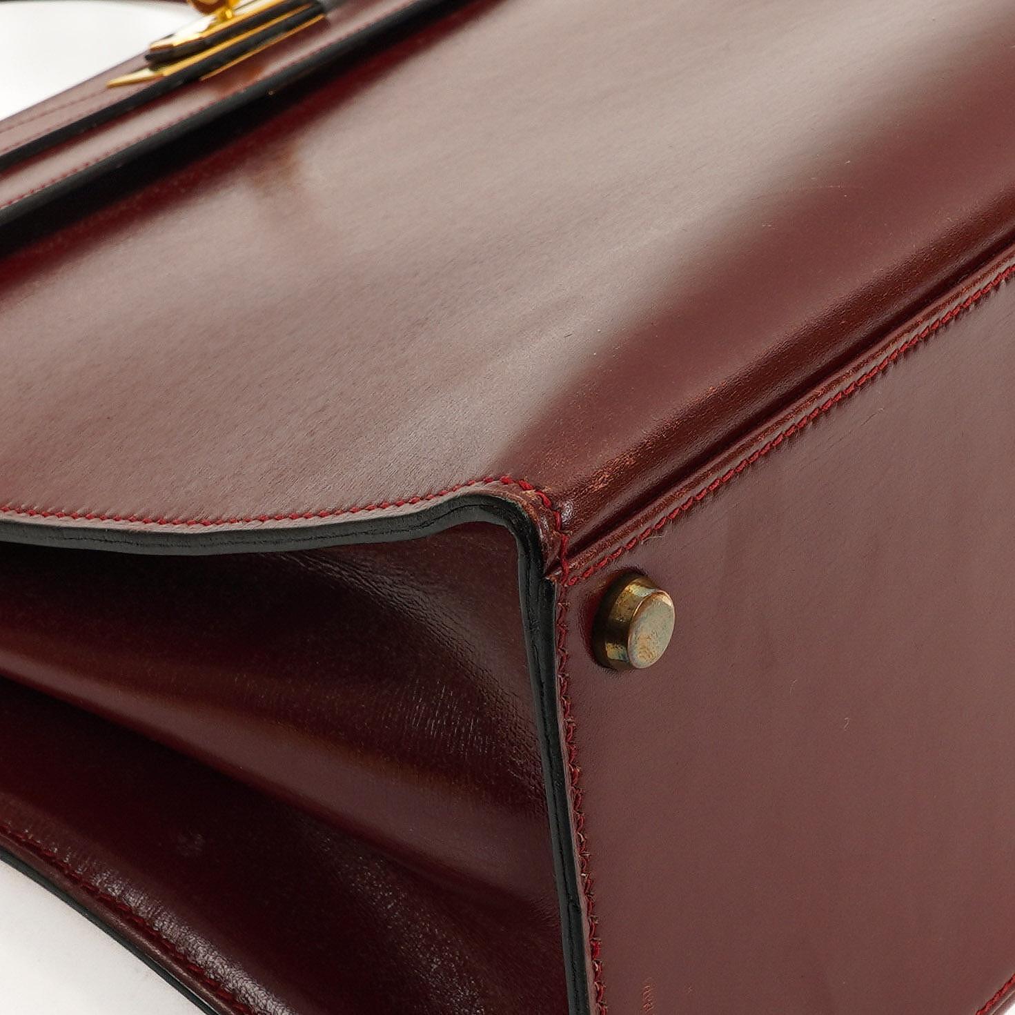 Hermès Kelly 35 Vintage Sellier Rouge H Box Kalbsleder Mit Gold Hardware, 1977