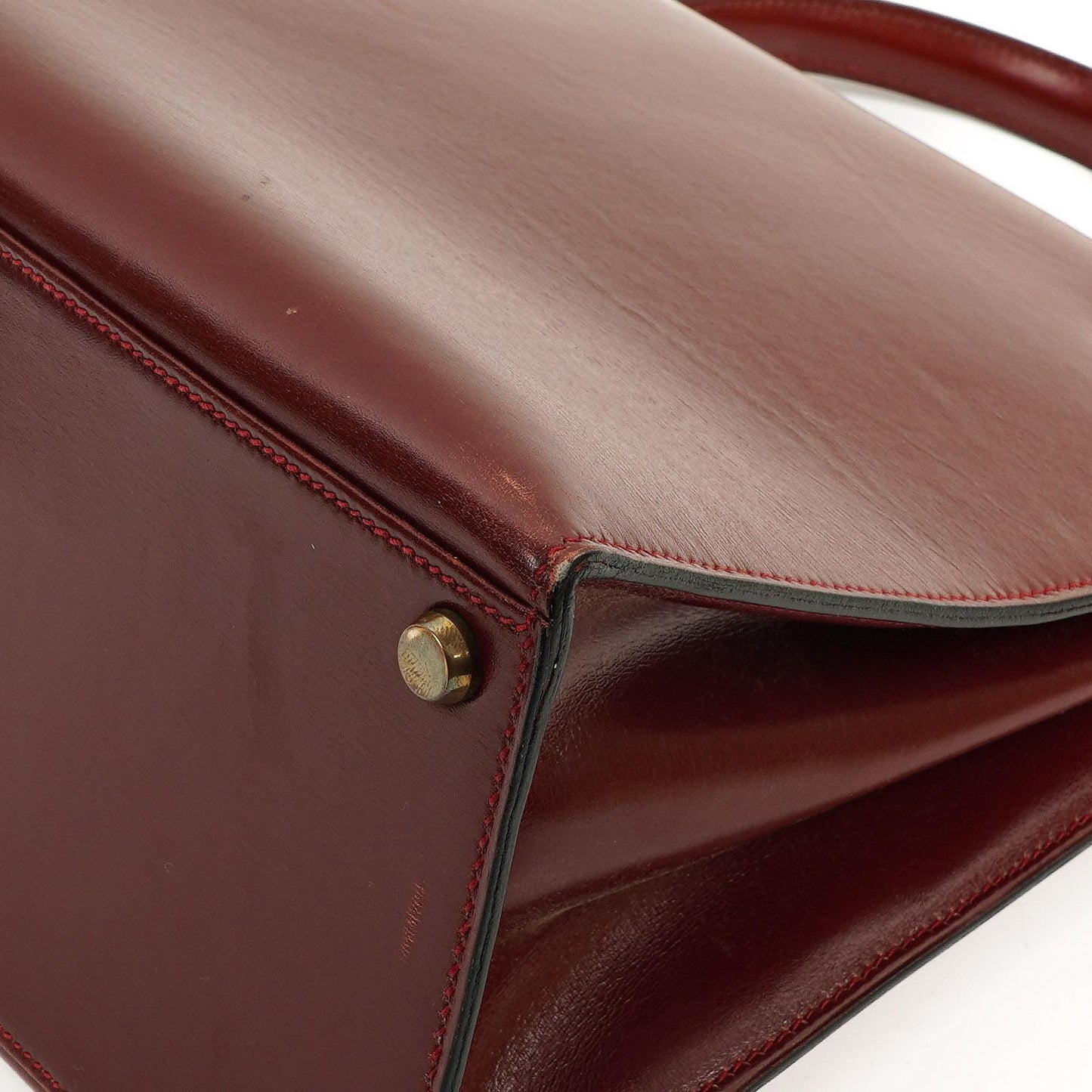 Hermès Kelly 35 Vintage Sellier Rouge H Box Kalbsleder Mit Gold Hardware, 1977