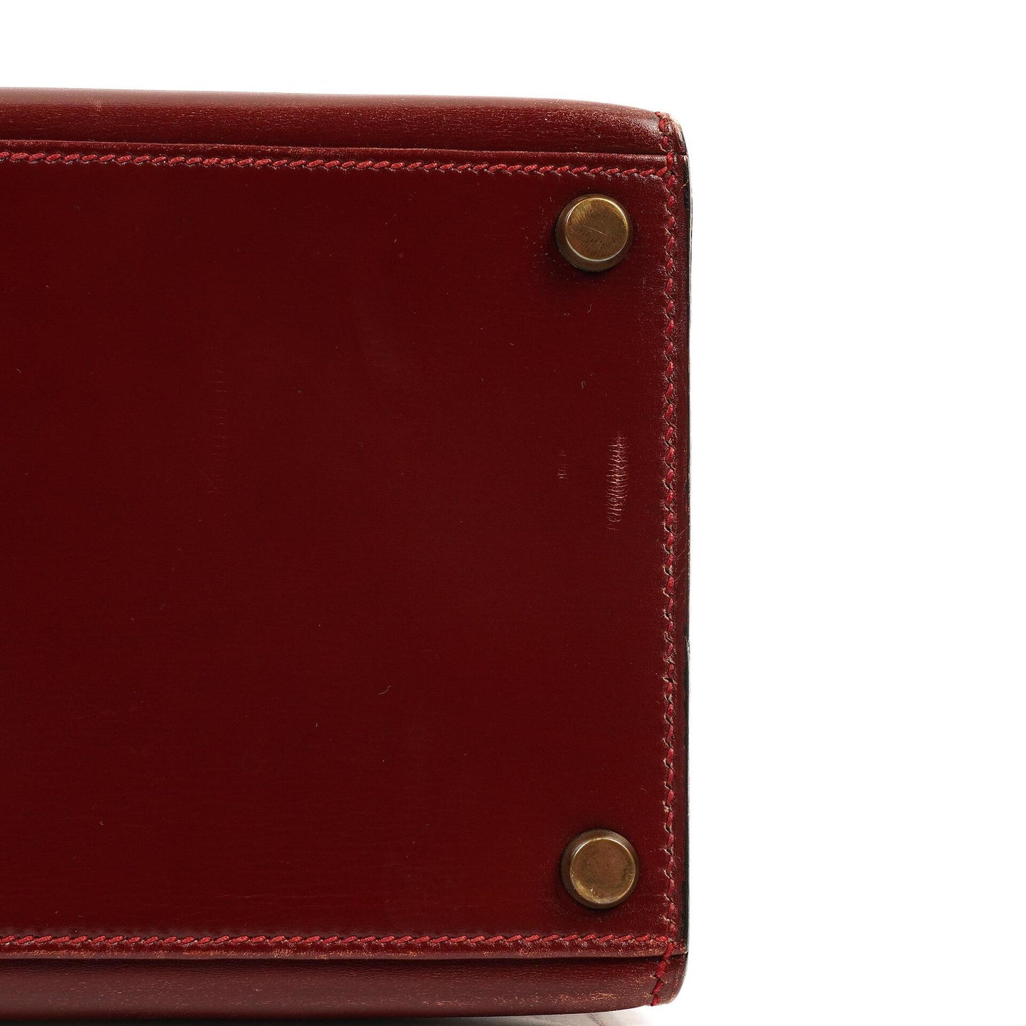 Hermès Kelly 35 Vintage Sellier Rouge H Box Kalbsleder Mit Gold Hardware, 1977