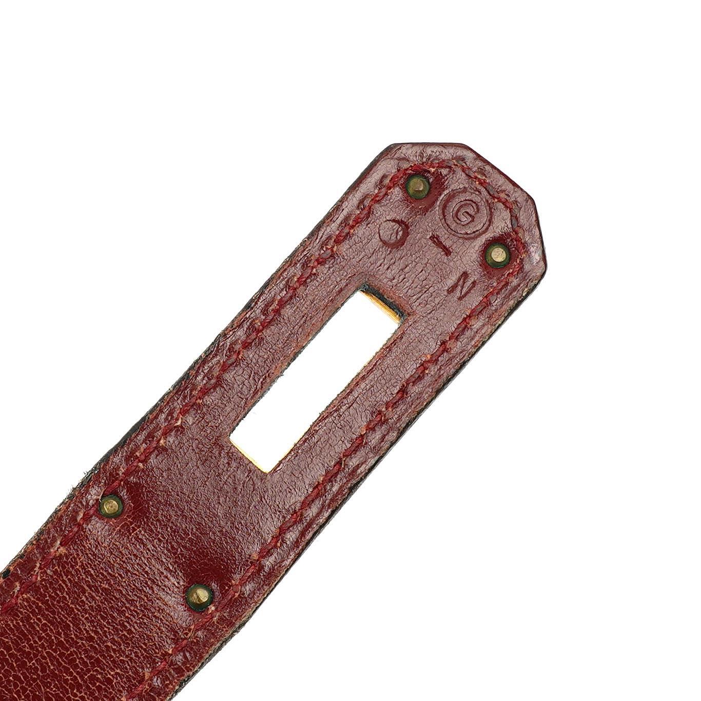 Hermès Kelly 35 Vintage Sellier Rouge H Box Kalbsleder Mit Gold Hardware, 1977