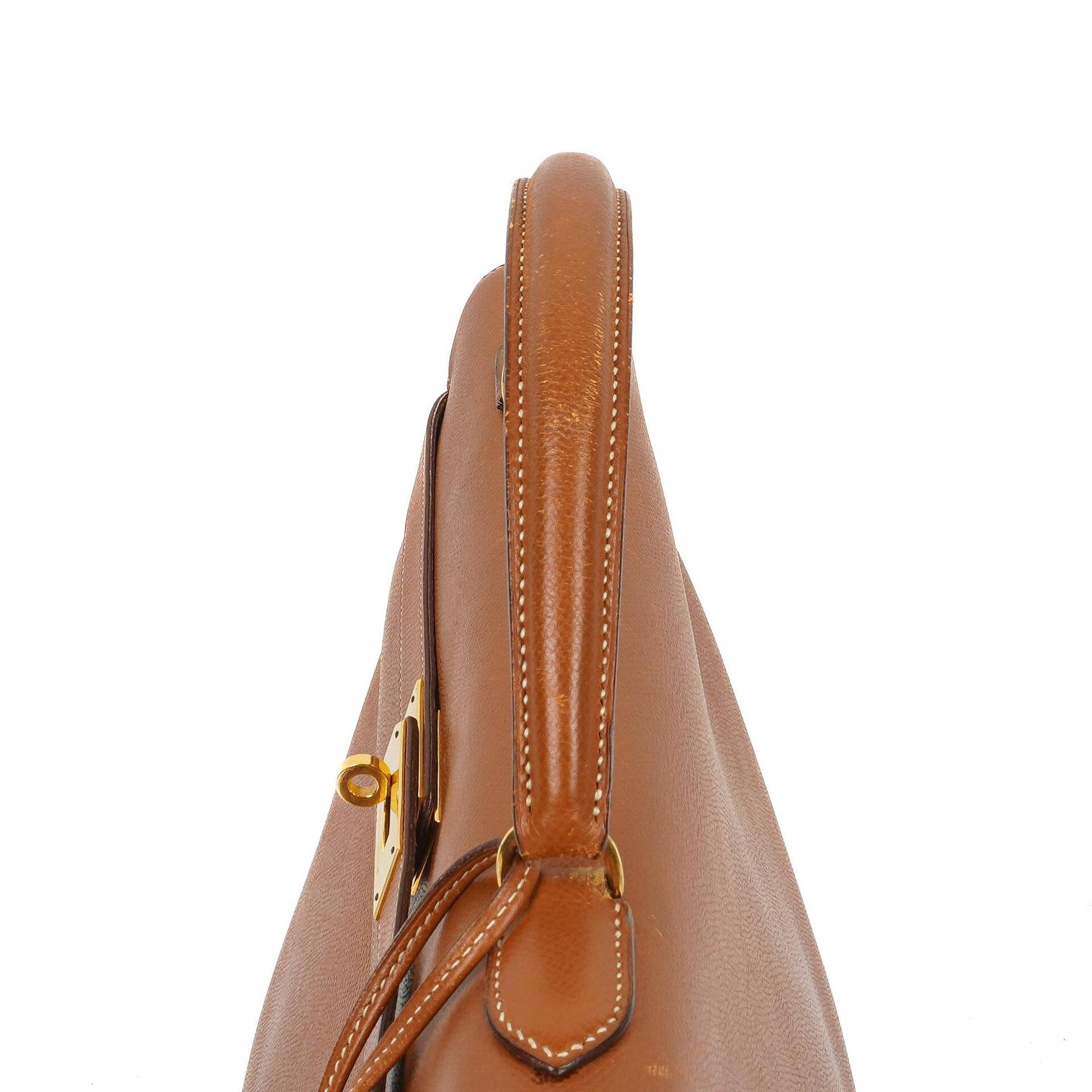 Hermes Kelly 40 Vintage Sellier Gold Courchevel mit goldenen Beschlägen