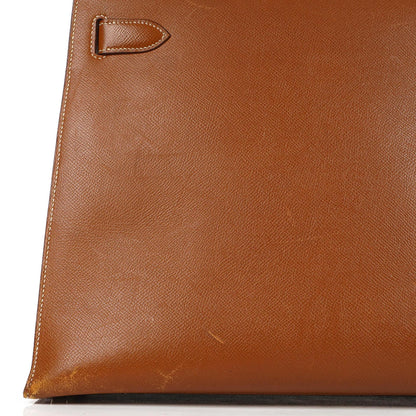 Hermes Kelly 40 Vintage Sellier Gold Courchevel mit goldenen Beschlägen