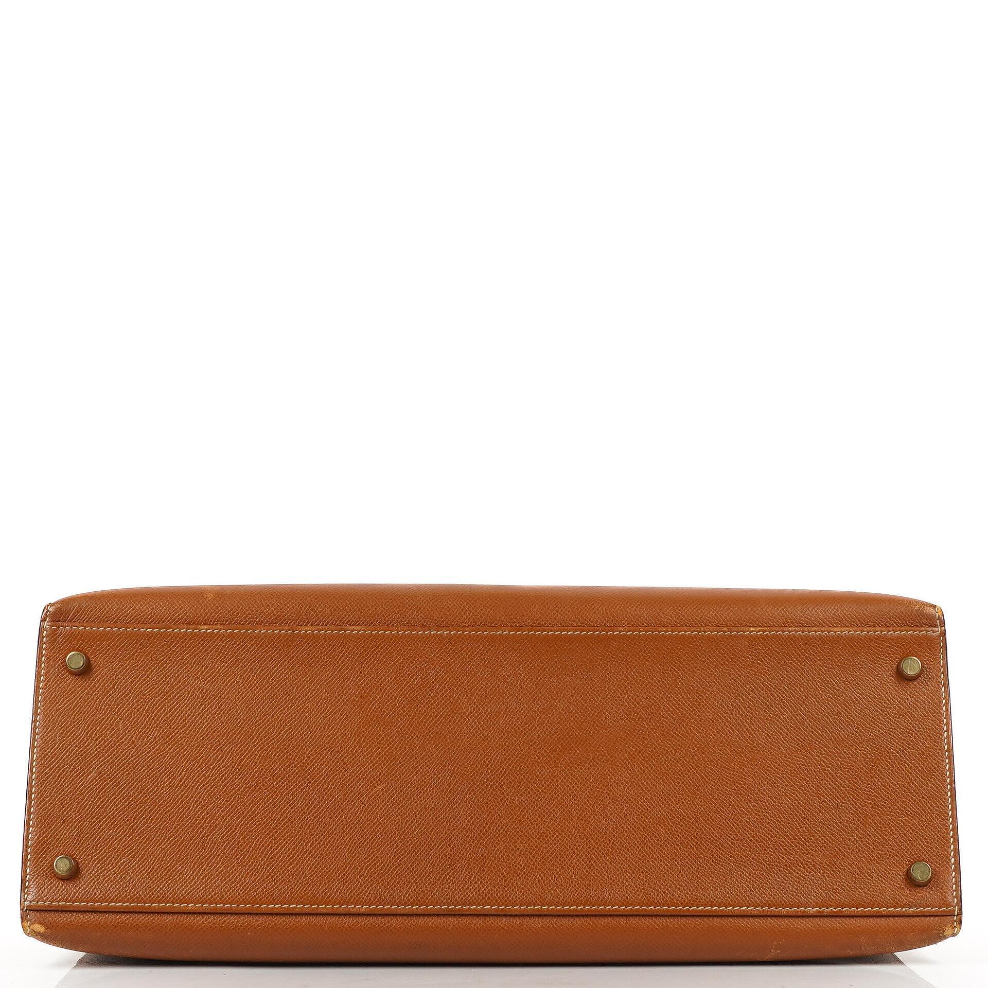 Hermes Kelly 40 Vintage Sellier Gold Courchevel mit goldenen Beschlägen