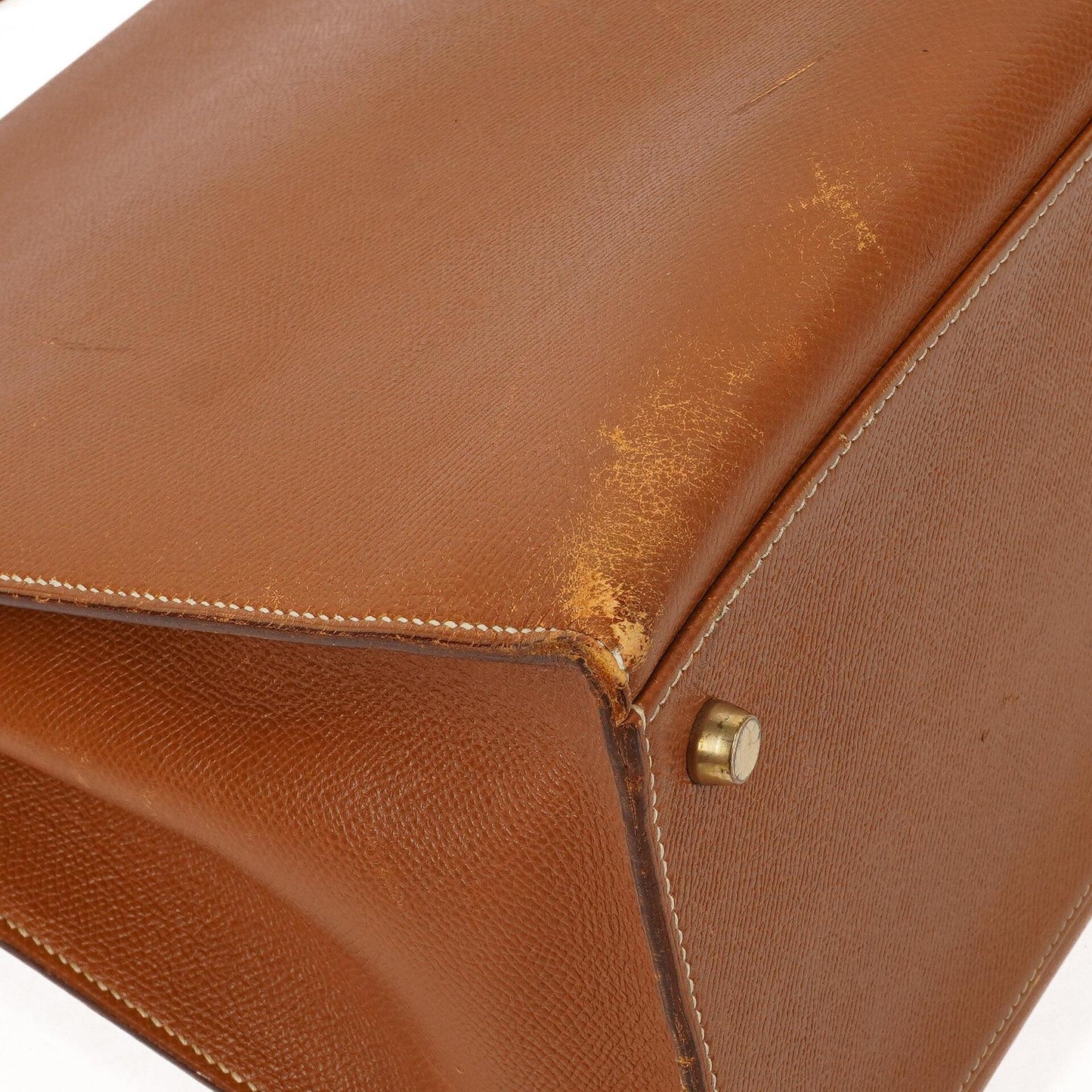 Hermes Kelly 40 Vintage Sellier Gold Courchevel mit goldenen Beschlägen