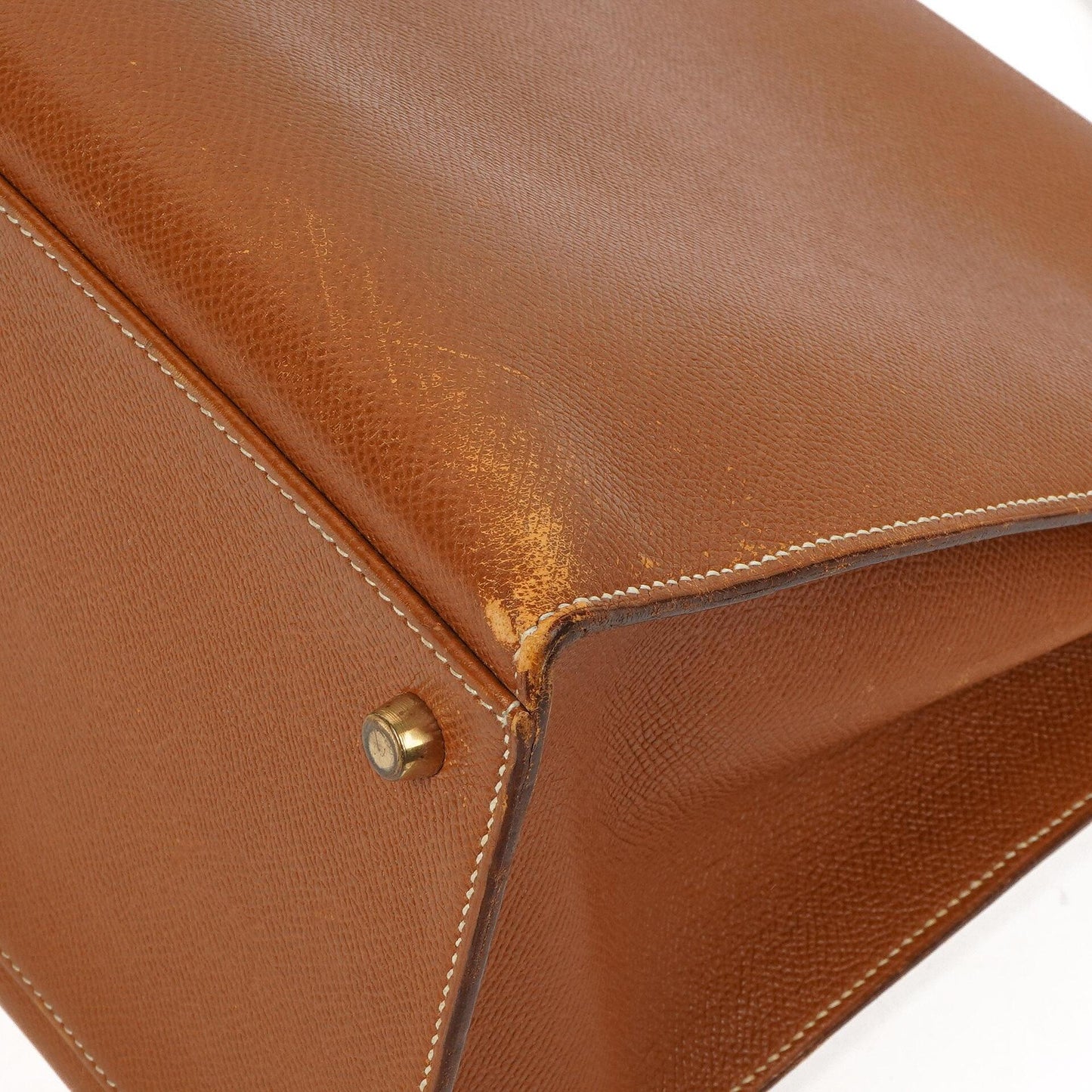 Hermes Kelly 40 Vintage Sellier Gold Courchevel mit goldenen Beschlägen