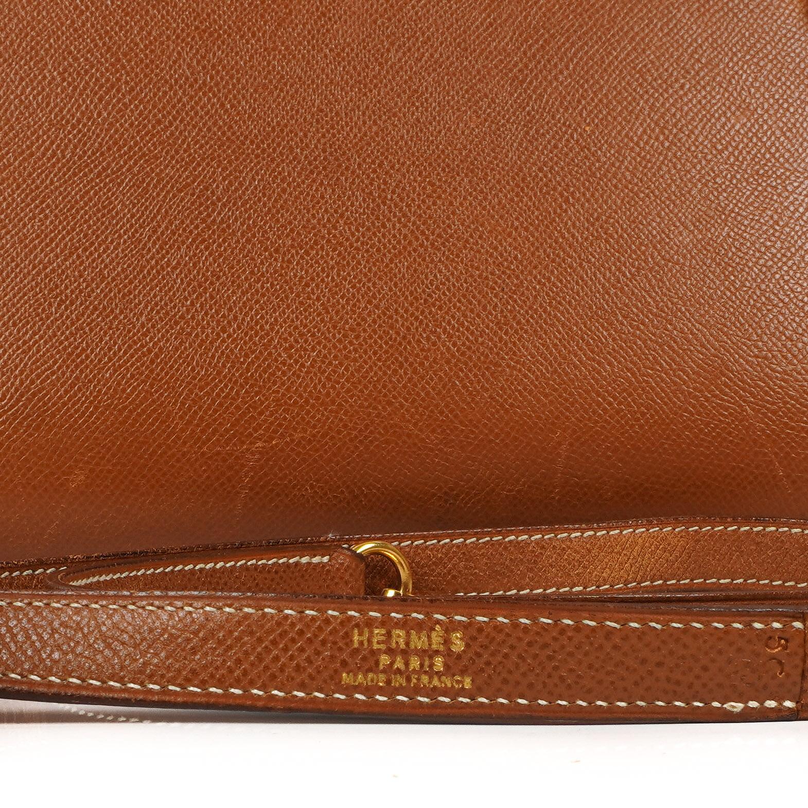 Hermes Kelly 40 Vintage Sellier Gold Courchevel mit goldenen Beschlägen
