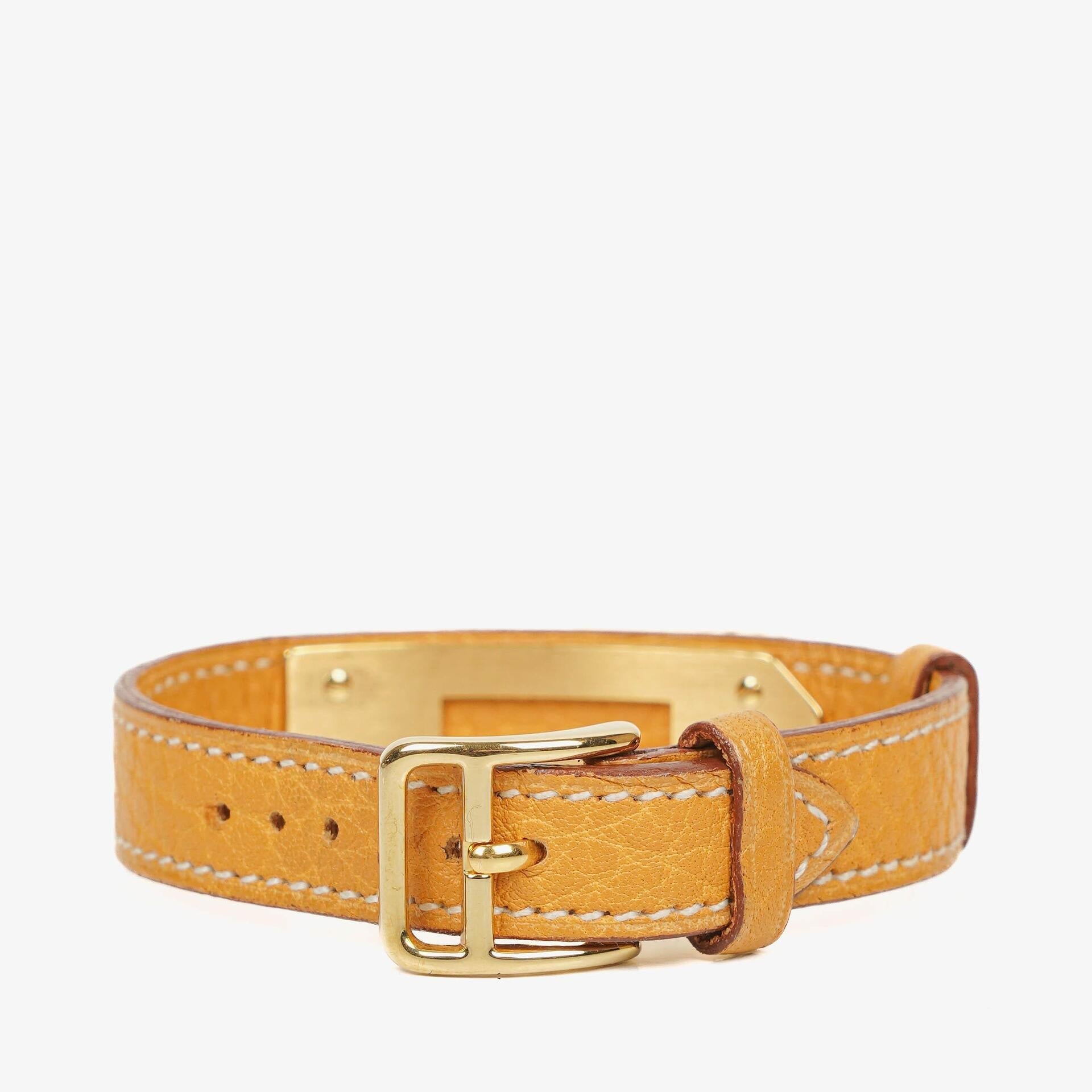 Hermès Kelly Uhr mit beigem Leder und Vergoldung