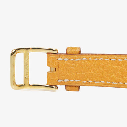 Hermès Kelly Uhr mit beigem Leder und Vergoldung