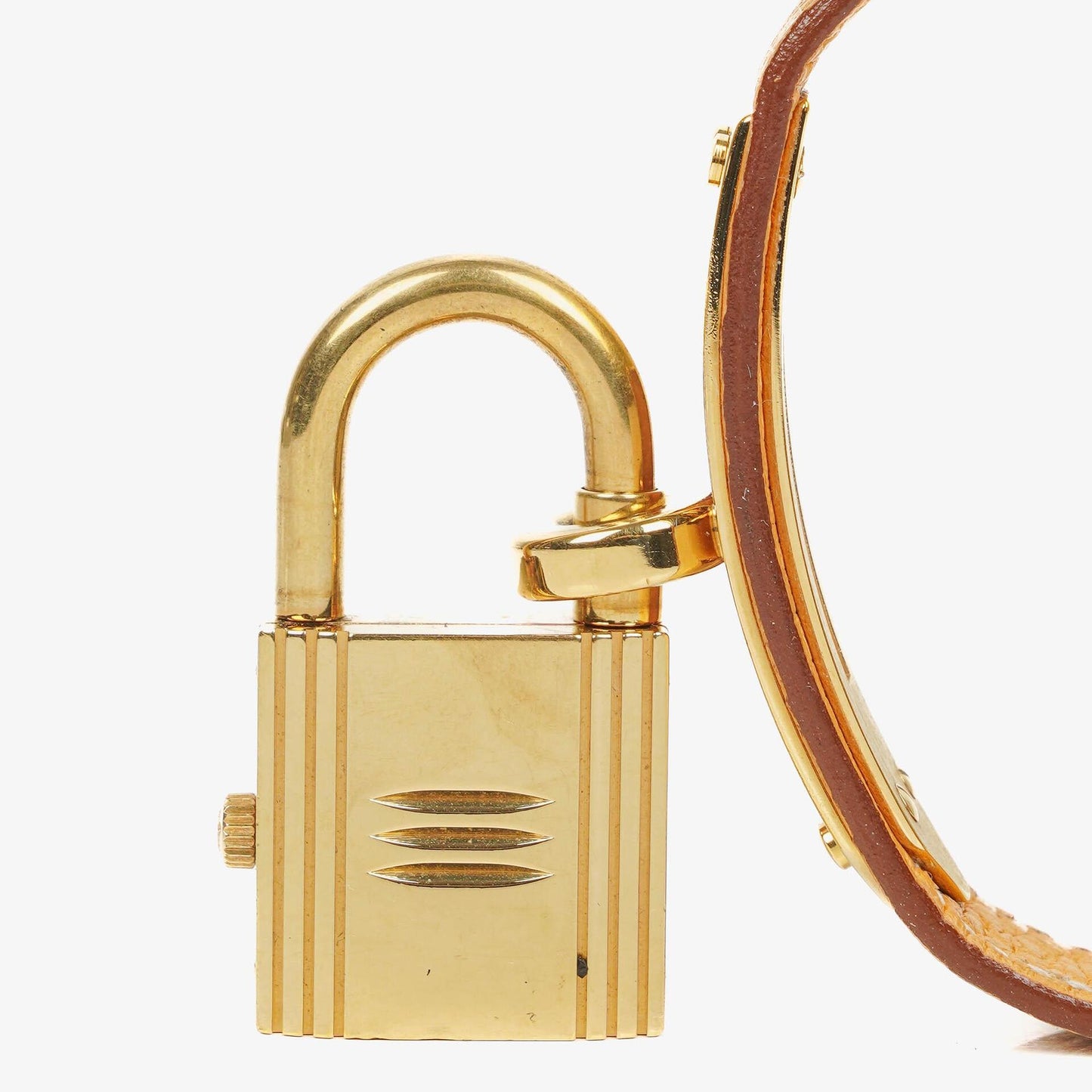 Hermès Kelly Uhr mit beigem Leder und Vergoldung