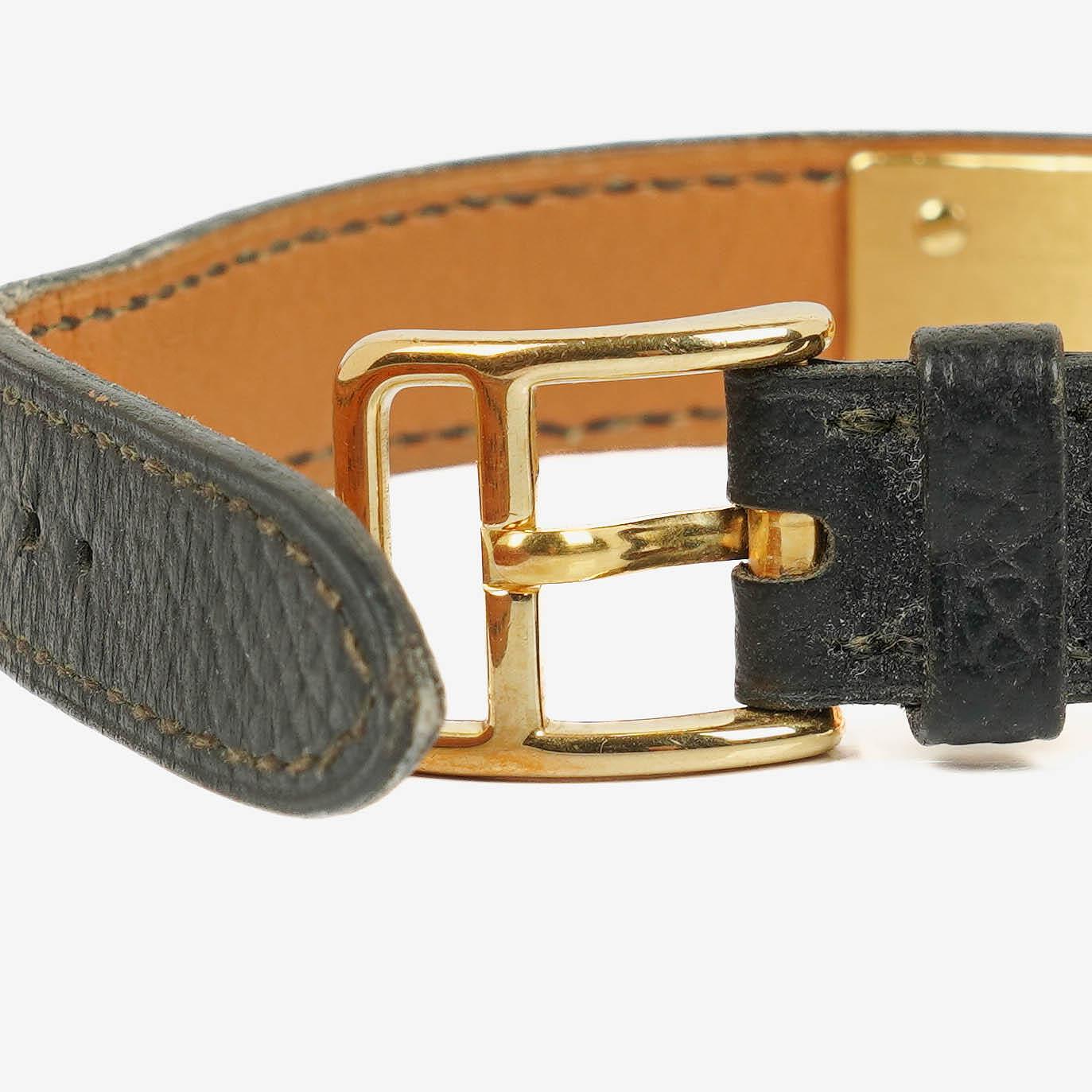 Hermès Kelly Uhr aus Courchevel-Leder mit Vergoldung