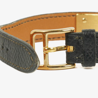 Hermès Kelly Uhr aus Courchevel-Leder mit Vergoldung