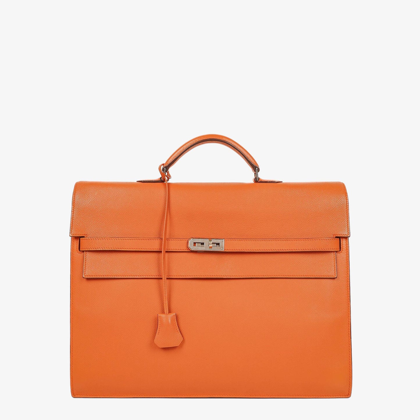 Hermès Kelly Depeche 38 Tasche aus orangefarbenem Epsom Leder